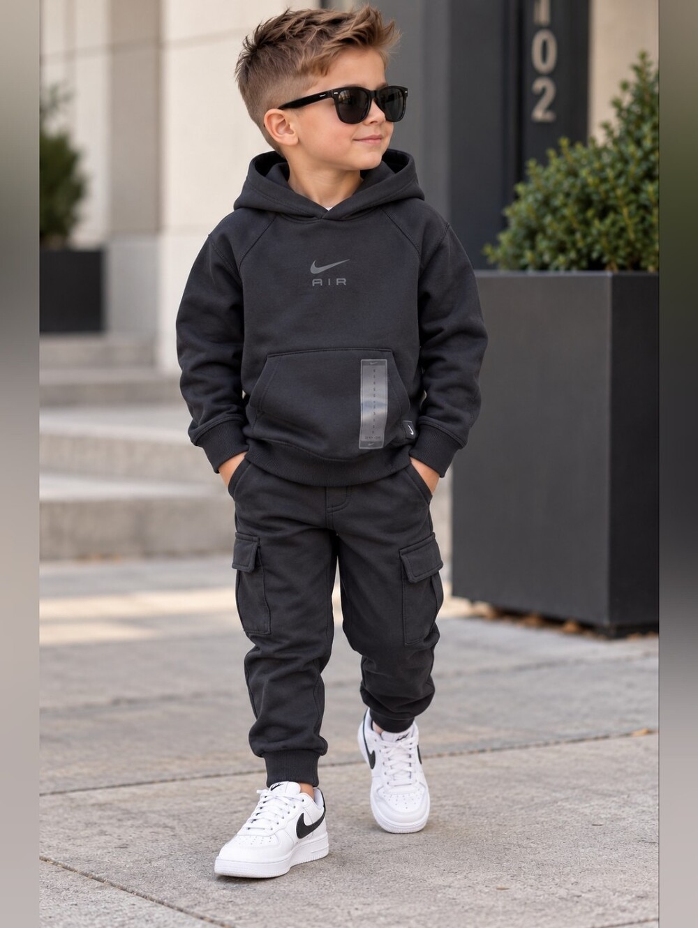 Nike Black Youth Air Pullover Hoodie